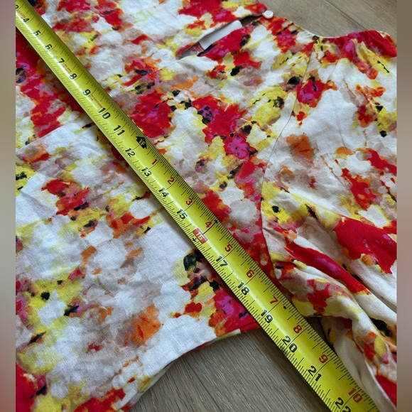 Dkny Puff Sleeve linen Blouse M - Picture 9 of 10